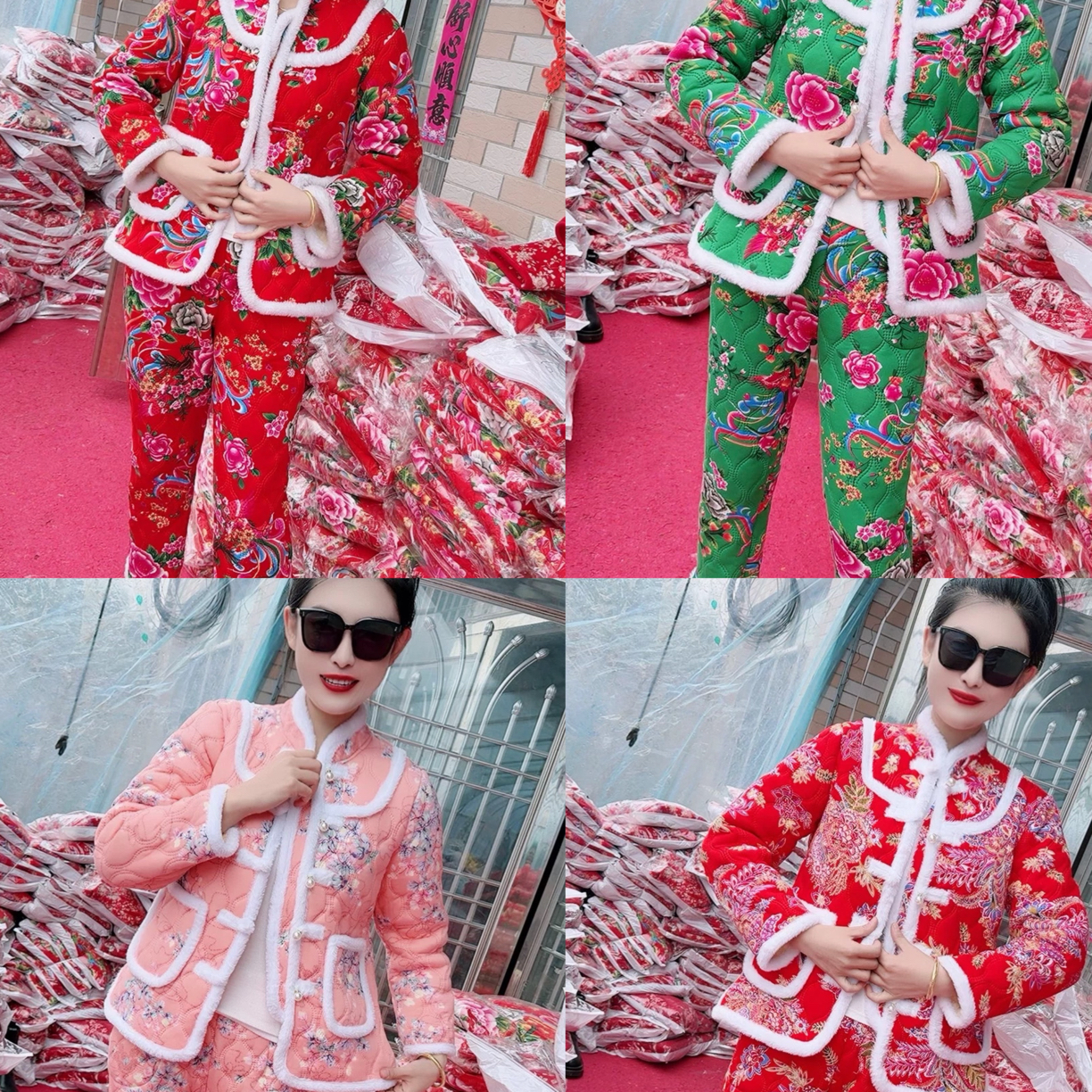 2026新品东北大花宫廷风东北大花套装民族风花棉袄套装