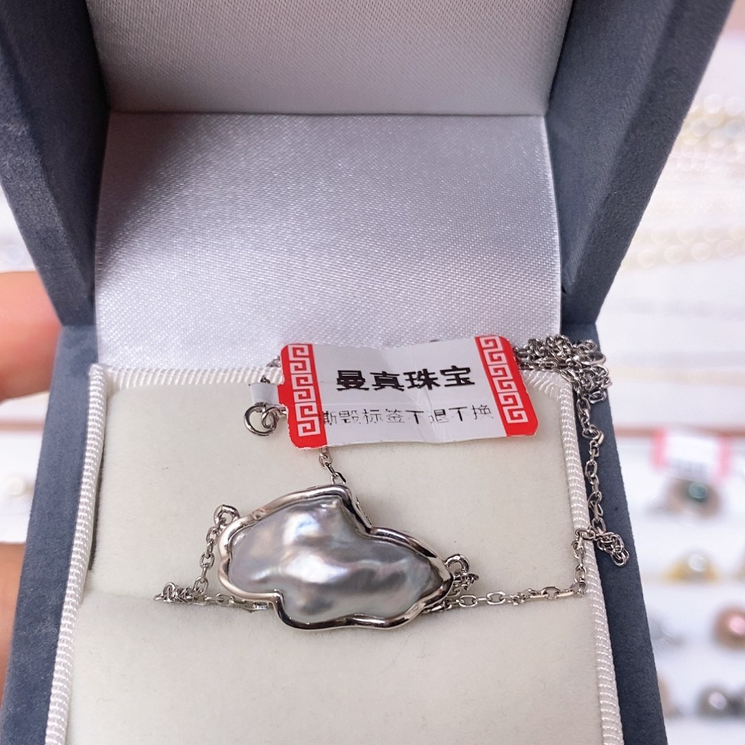 海水珍珠颈饰银S925镶嵌