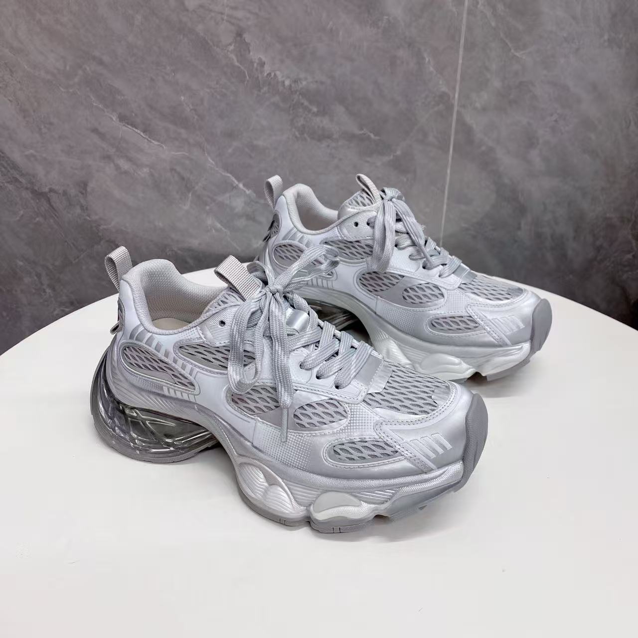 C9663 银色  秋冬时尚老爹鞋女2025秋季新款百搭休闲鞋