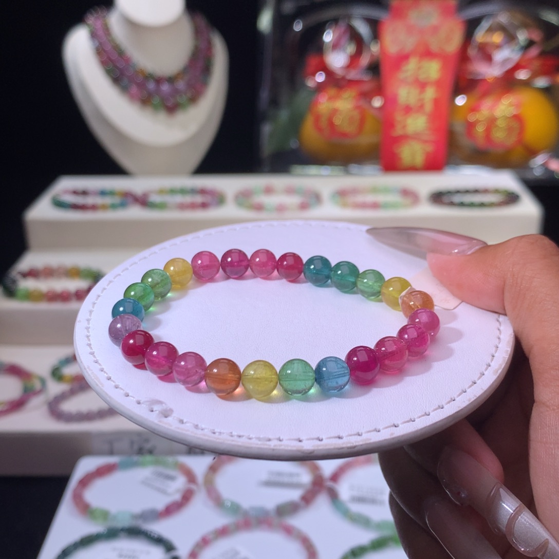 碧玺手链合金碧玺