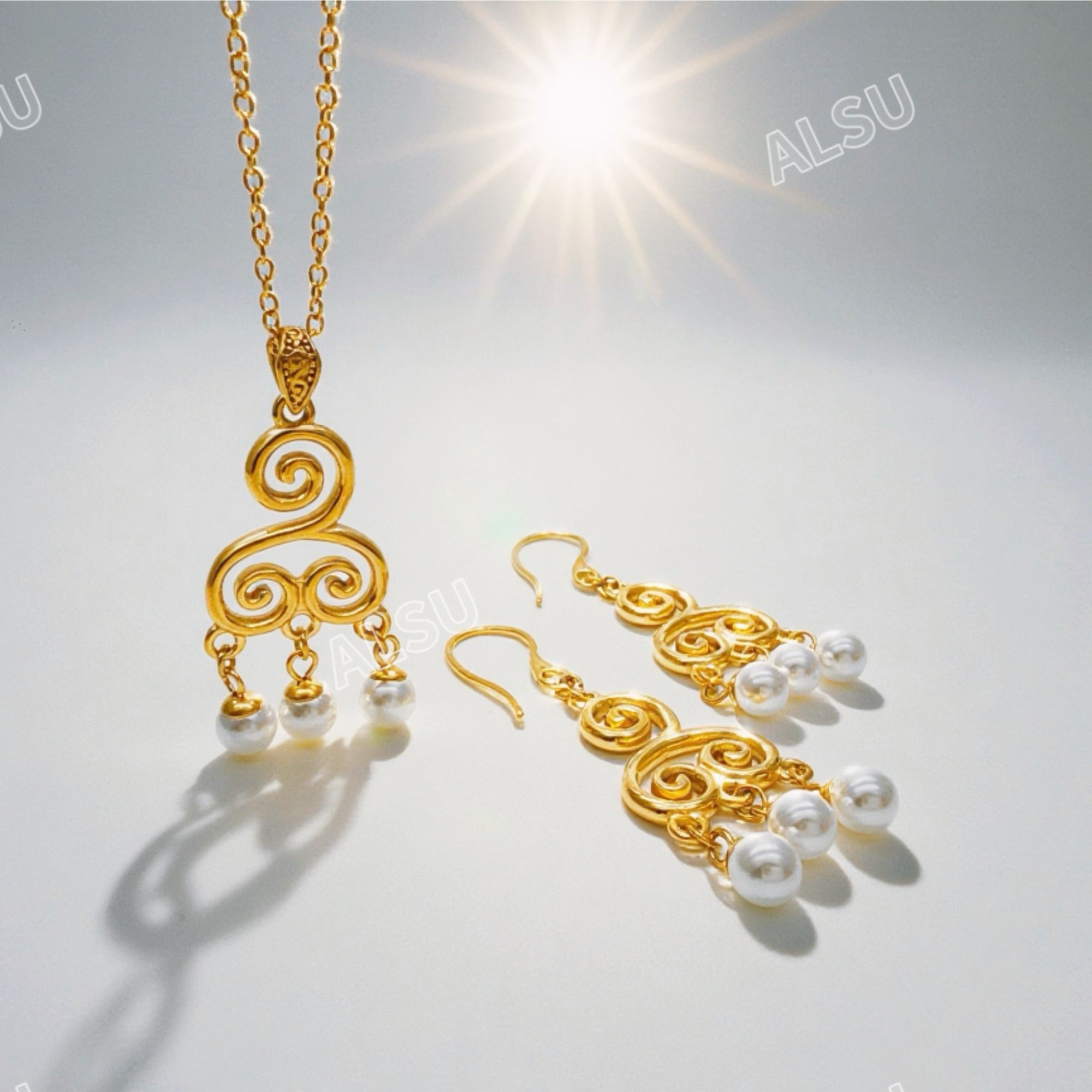 合金项链 ALSU原创最新款轻奢民族风两件套百搭甜美精致升级版