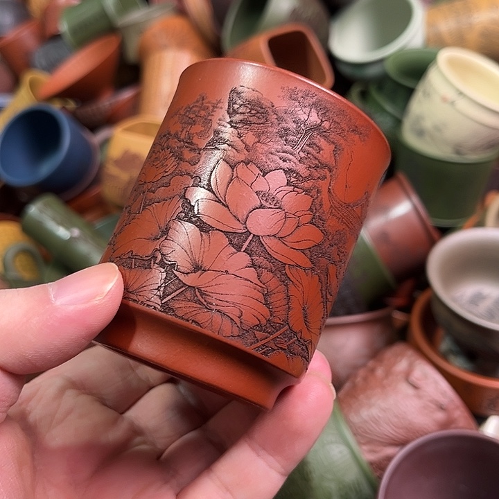 紫砂茶杯全手工紫砂主人杯