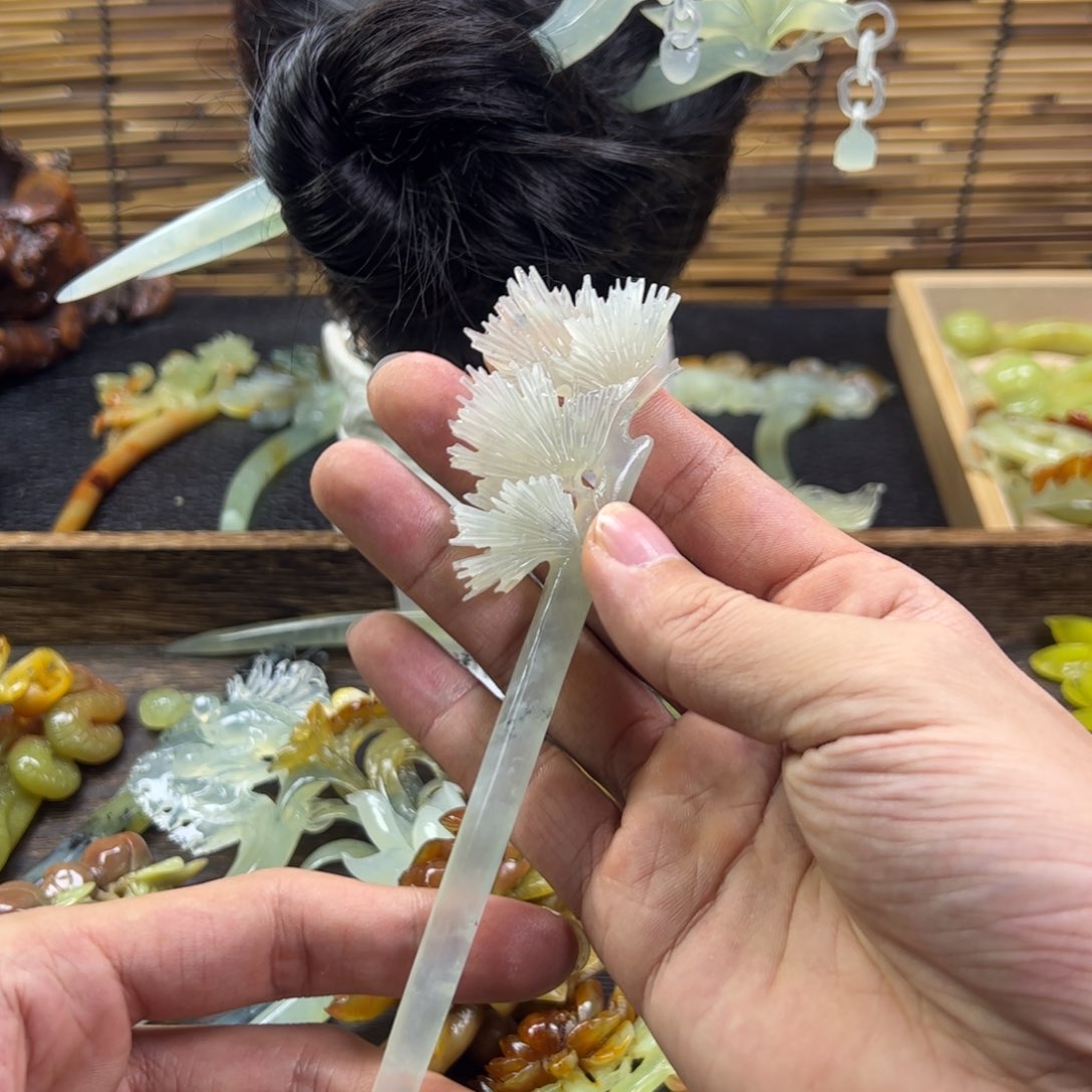 蛇纹石玉发簪未镶嵌