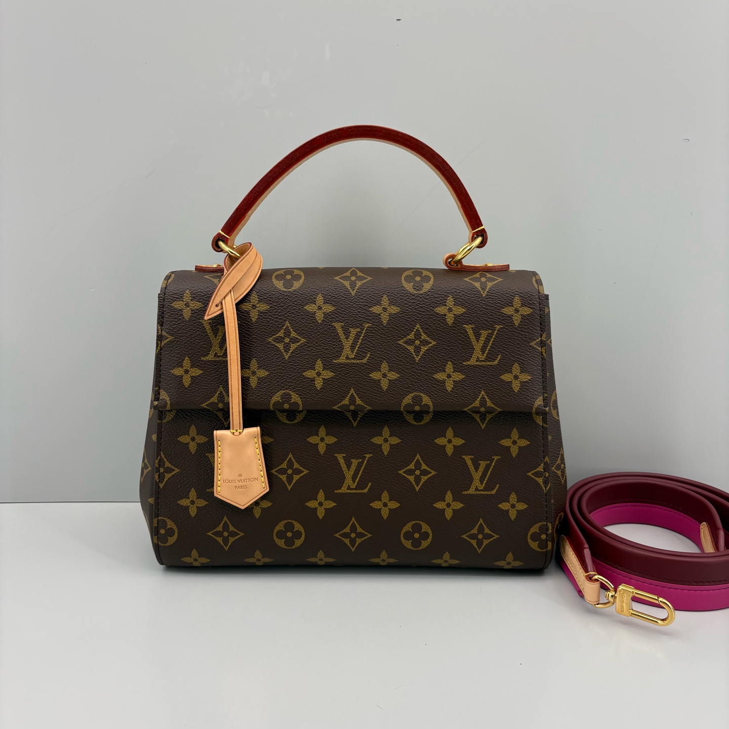 95新 LouisVuitton/路易威登 优选/克鲁尼BB手提包粉肩带25x20x10