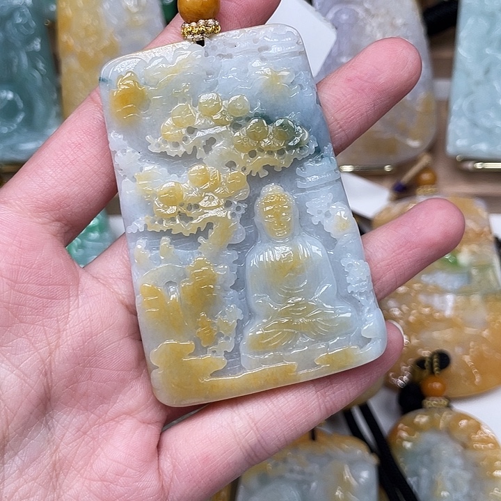 盛***展翡翠未镶嵌颈饰天然吊坠a货吊坠