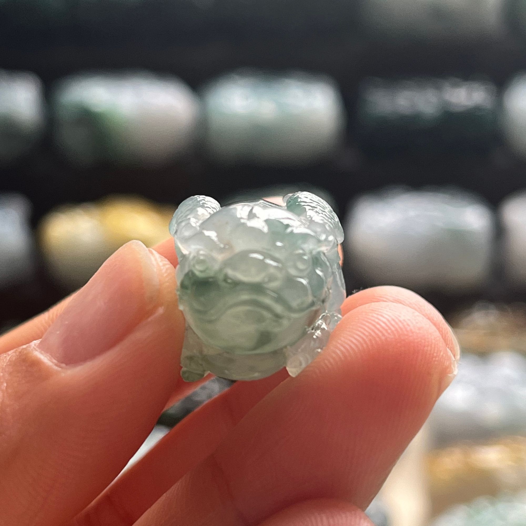直播 天然A货翡翠飘花貔貅吊坠男女款 玉貔貅项链皮丘皮球玉坠