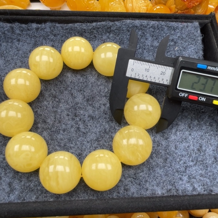 裸石蜜蜡未镶嵌蜜蜡23手串重78.3