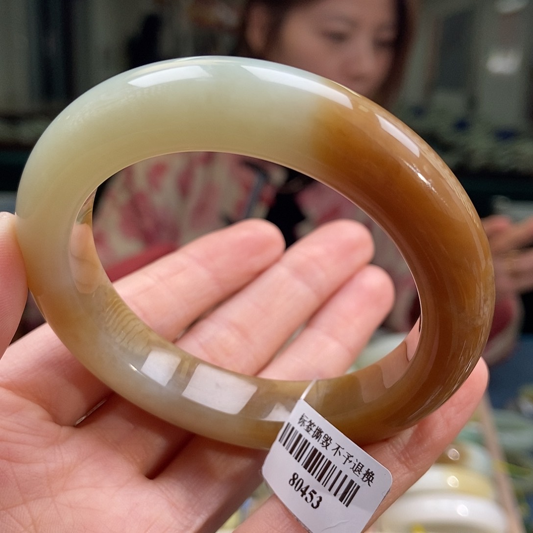 和田玉手镯未镶嵌55 56