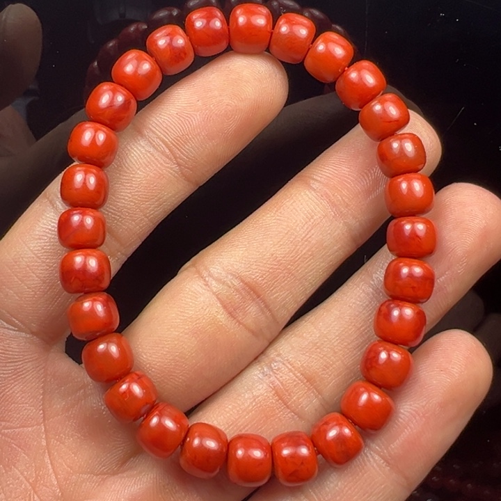 南红玛瑙手串18K金镶嵌奇*