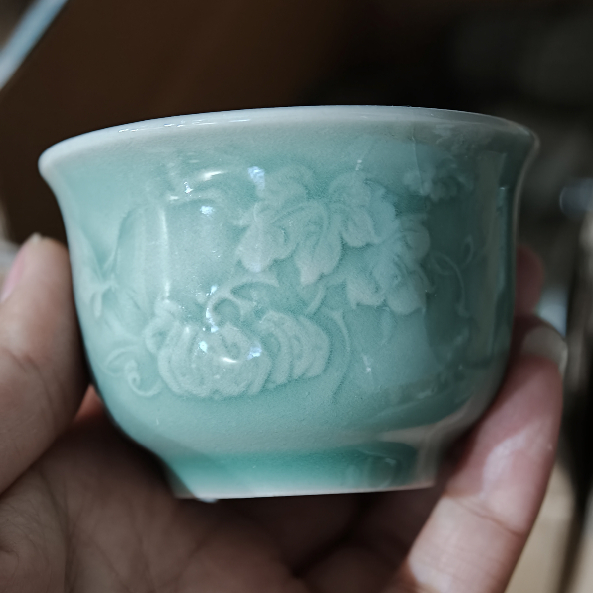 耀州窑 二级微瑕 若见 【南瓜杯】 【2只装】