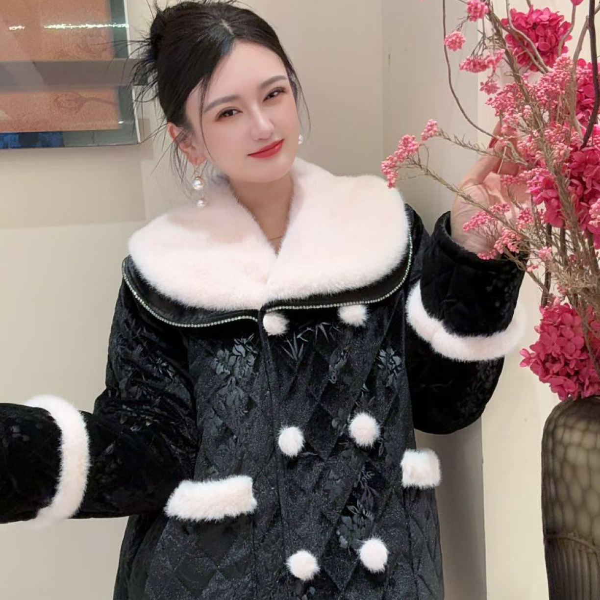 邑夏公主桃觅尔定制K204三层夹棉加厚软糯粉领睡衣女款爆款2025