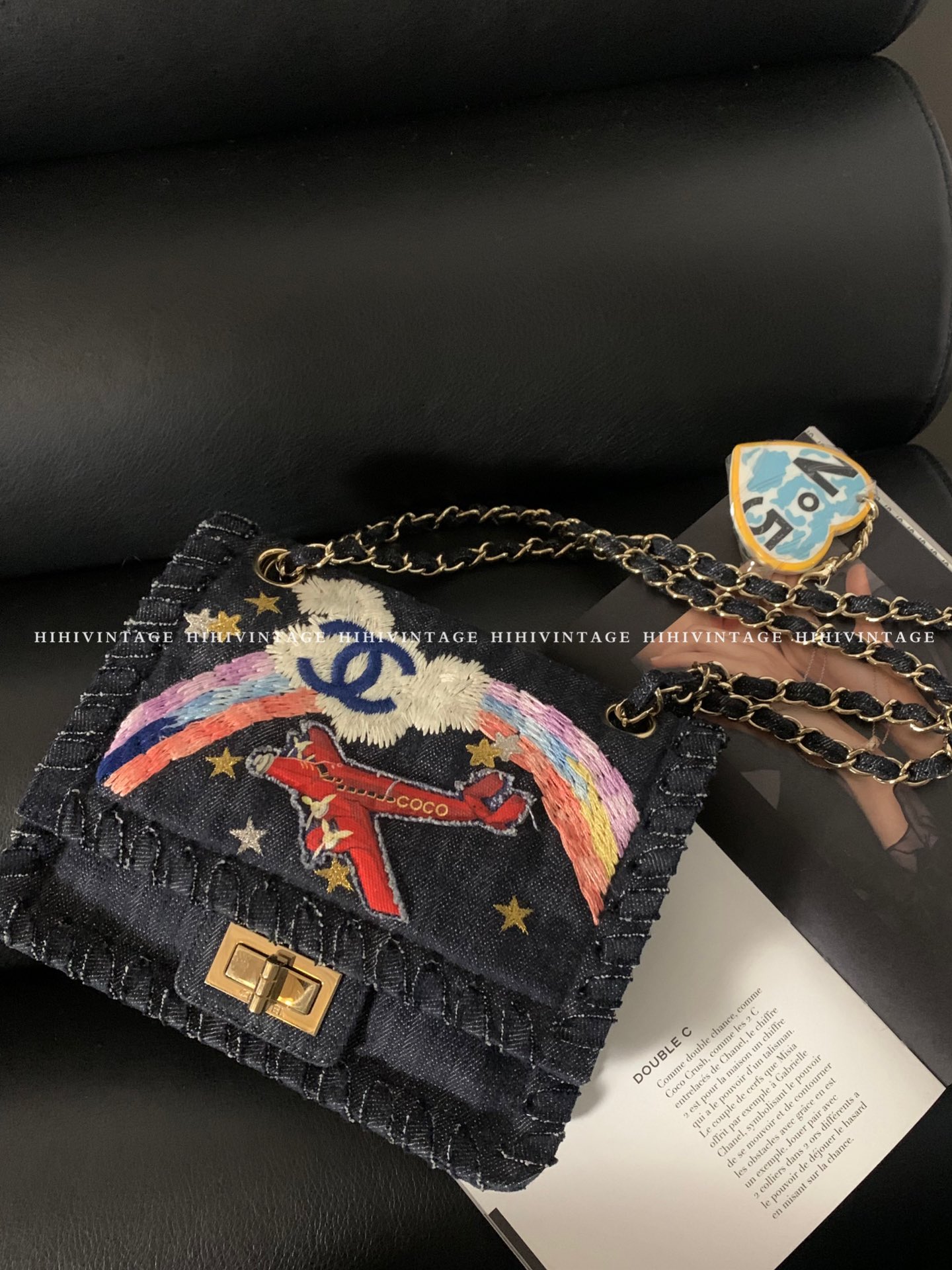 99新 Chanel/香奈儿 HIHI/Chanel 午夜飞行牛仔方胖子2.55 10开