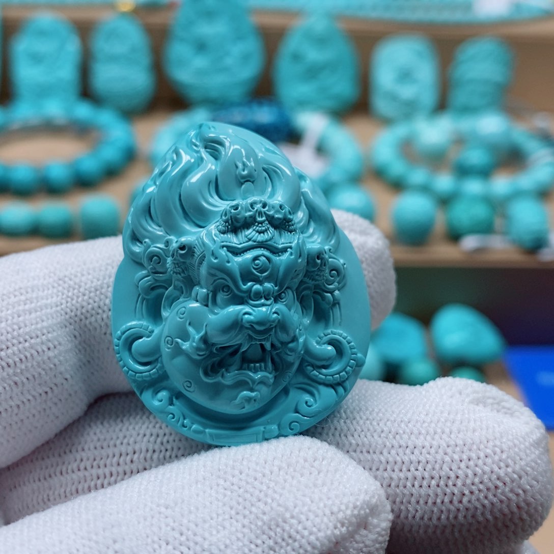 绿松石珠宝奇石未镶嵌风**程