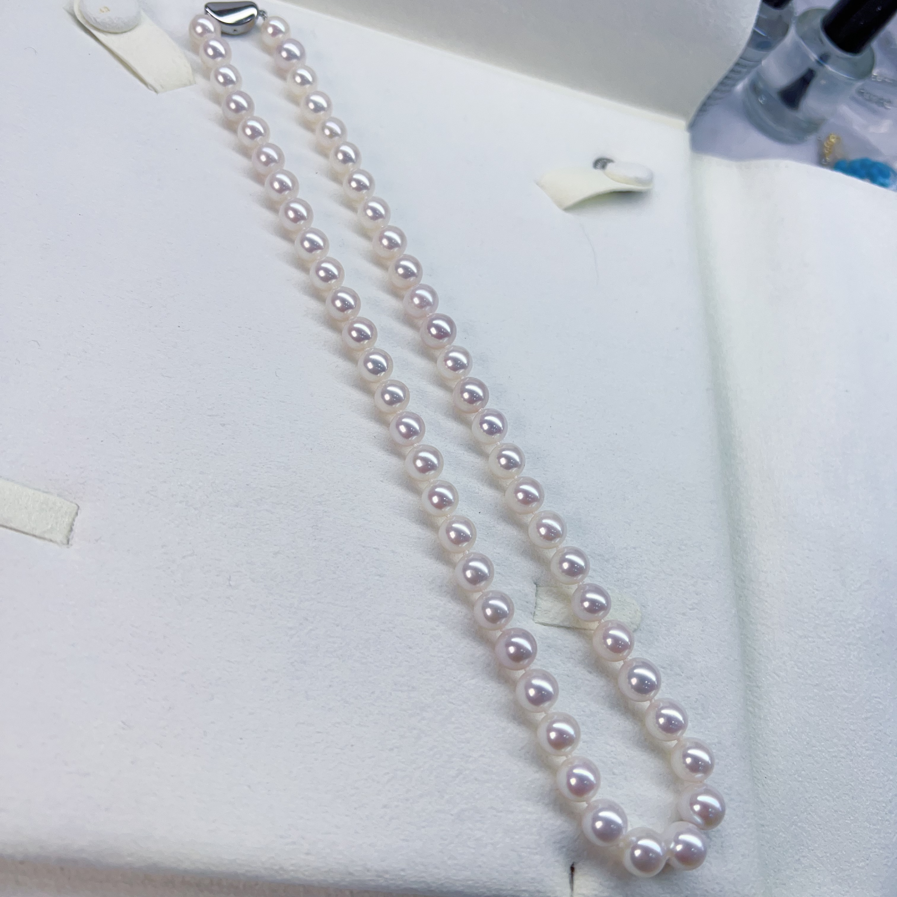 天然珍珠项链 正圆强光 妈妈链 s925银 