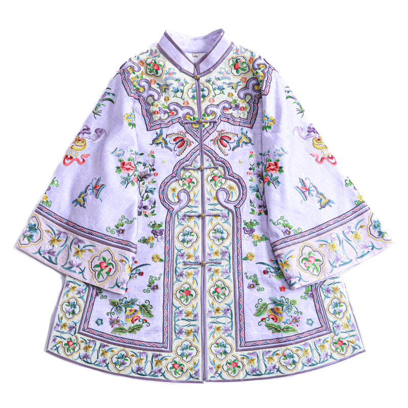 「风清岚」乐锦坊 桑蚕丝 国风手工设计百搭刺绣国潮女装汉服上衣