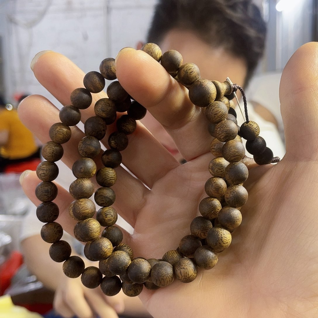 手串沉香野生绿棋圆珠长串0.8/30克多样性发一