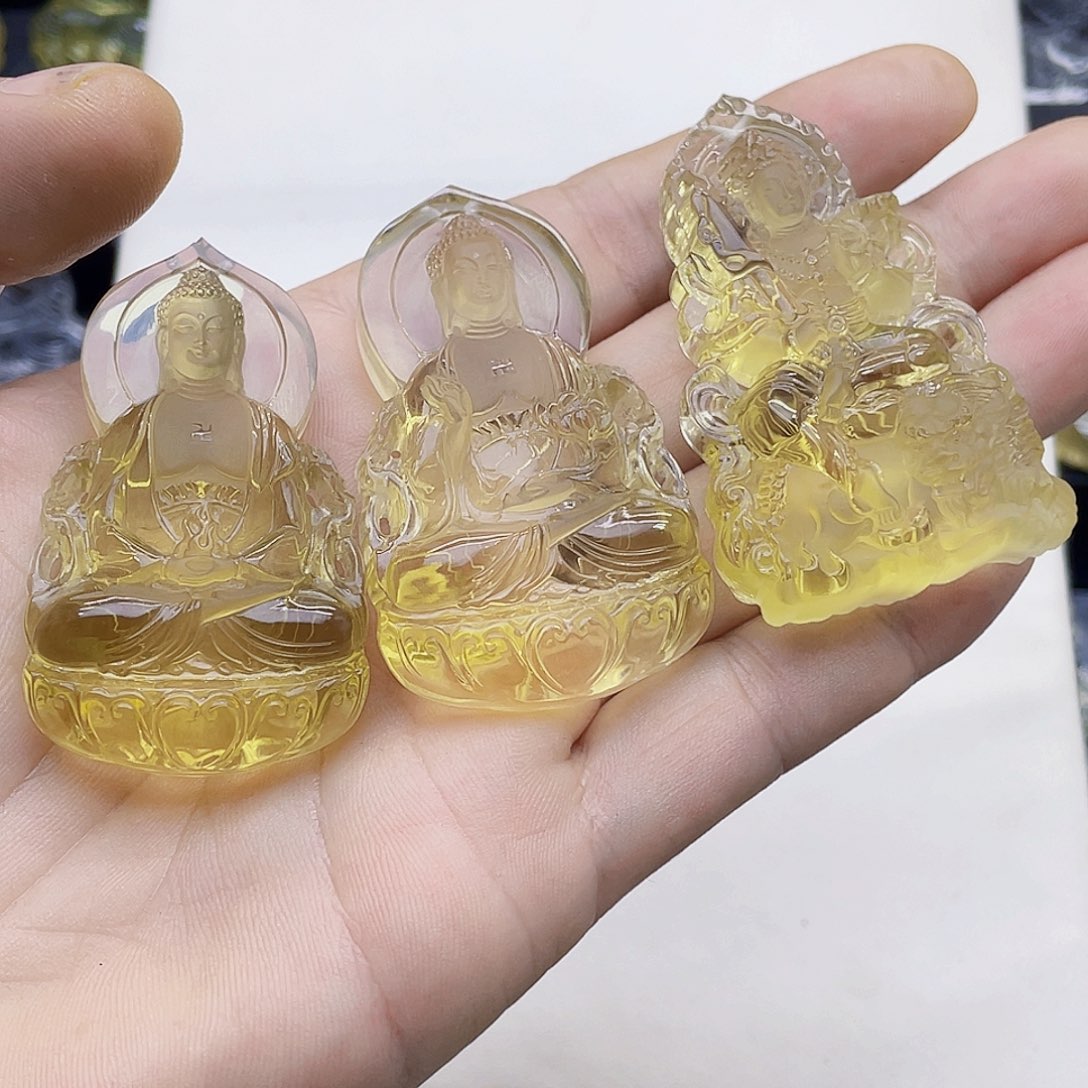 理***想水晶未镶嵌颈饰黄水晶大师吊坠