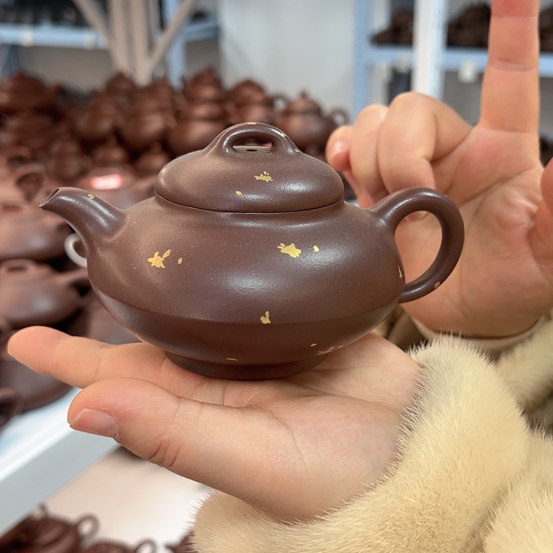 紫砂茶壶黄龙山原矿紫泥250