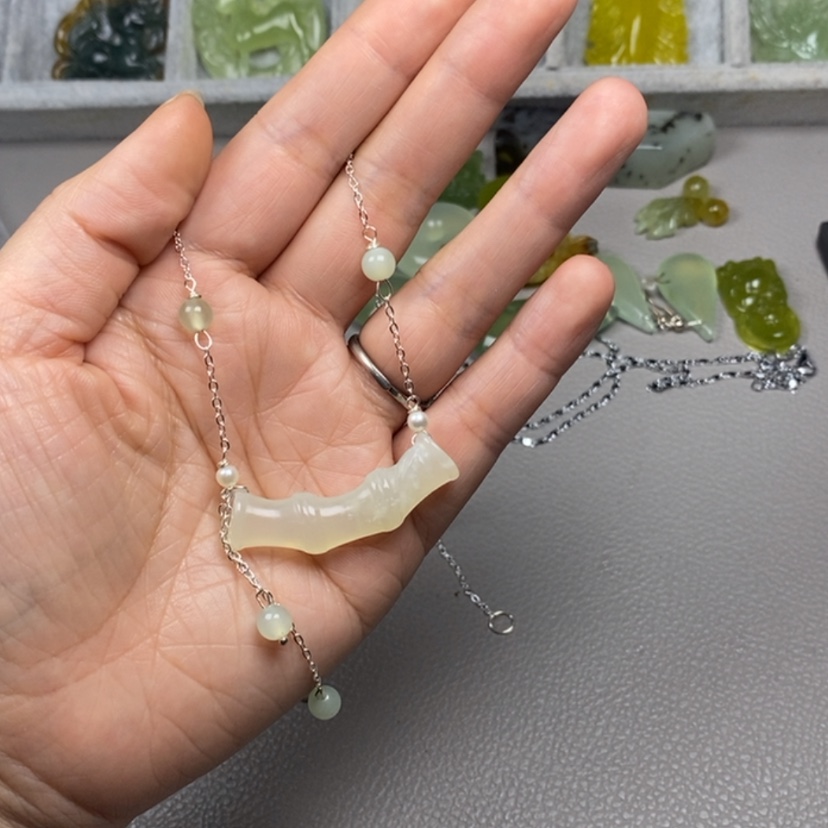 【闪购商品】蛇纹石玉挂件耳饰耳环项链未镶嵌