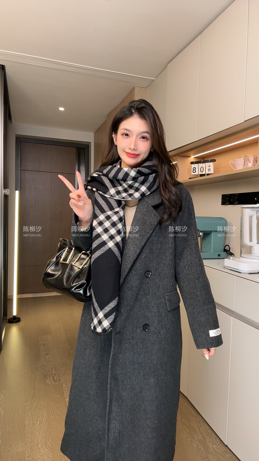 「松本可可」秋季韩版宽松羊毛大衣长款加棉加厚保暖966-XHXMMXHX