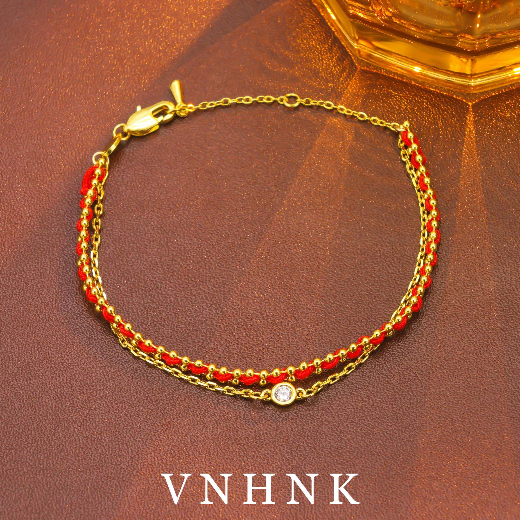 铜合金合成锆石手链 美可儿    R236   金色（19cm）百搭手链预售