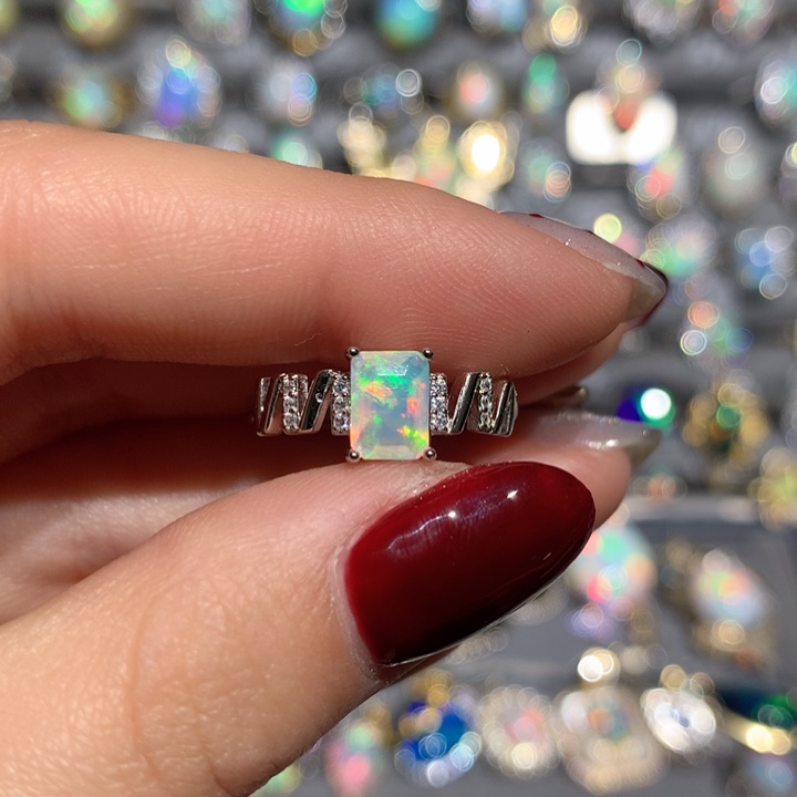 欧泊K福利戒指银S925镶嵌