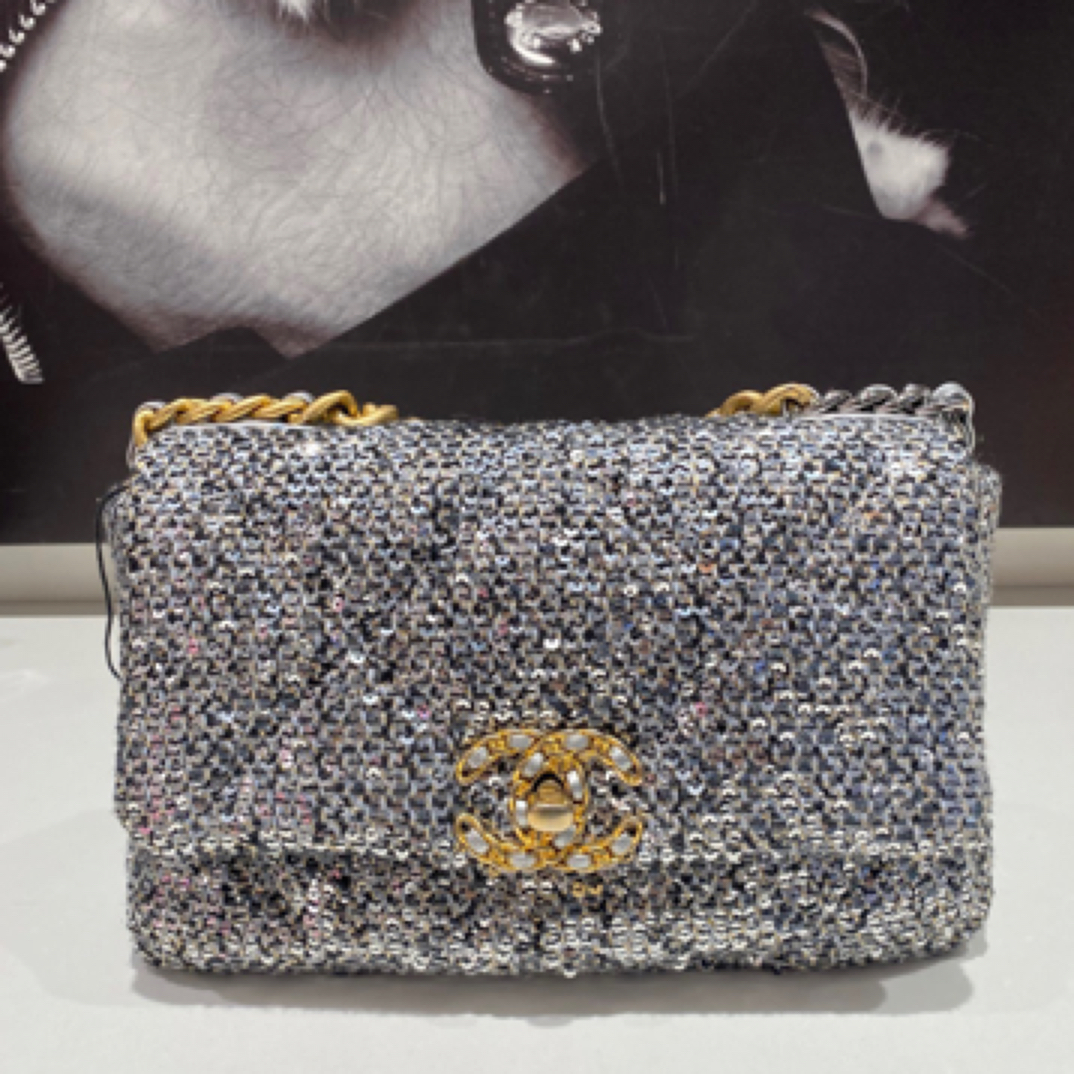 99新 Chanel/香奈儿 Chanel 19bag亮片小号973