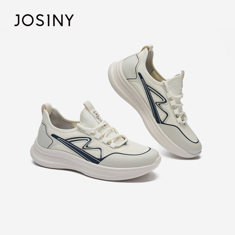 卓诗尼休闲男鞋2025夏增高网面弹力透气舒适跑步运动鞋5J2N20012