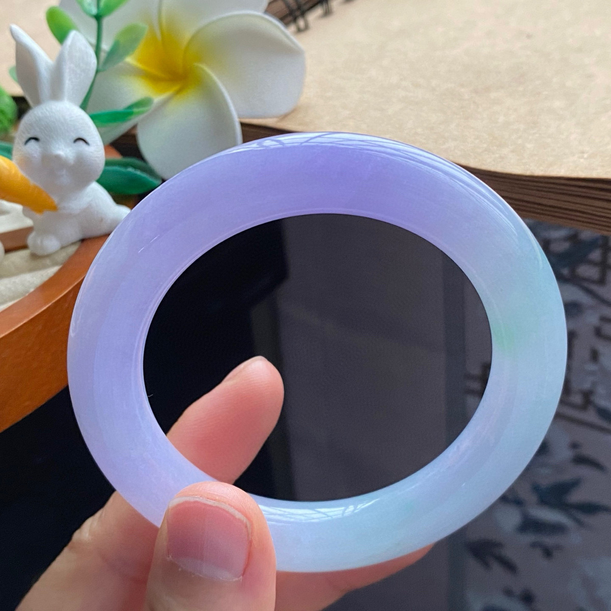 2.24批1039号翡翠手镯54.9-10.9这春彩色美得很梦幻空灵！温柔漂