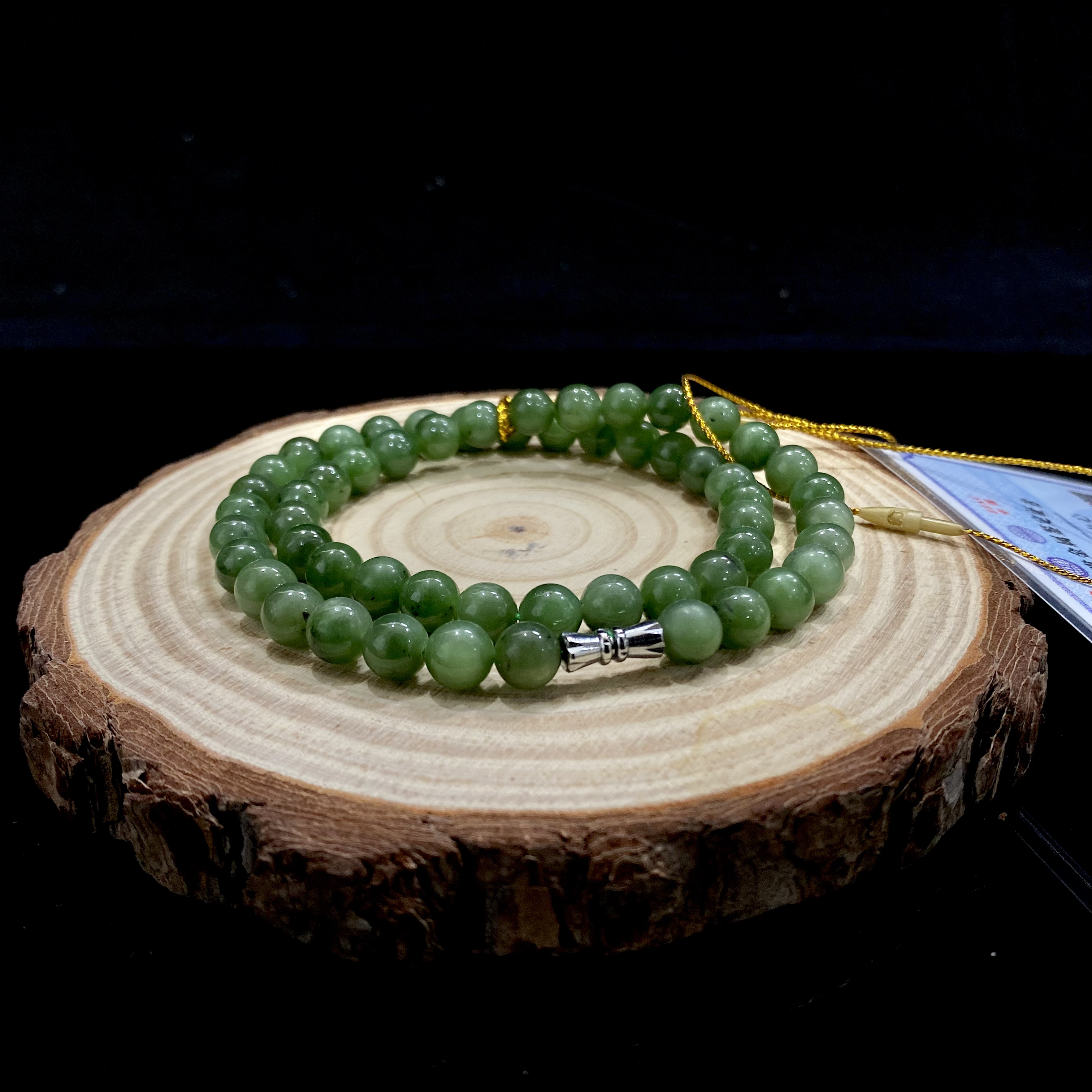 712345 和田玉碧玉珠串     