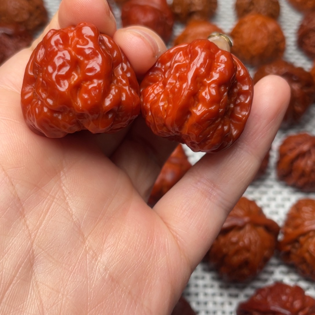 桃核吊坠文玩核桃 手把件 蛤蟆头 31