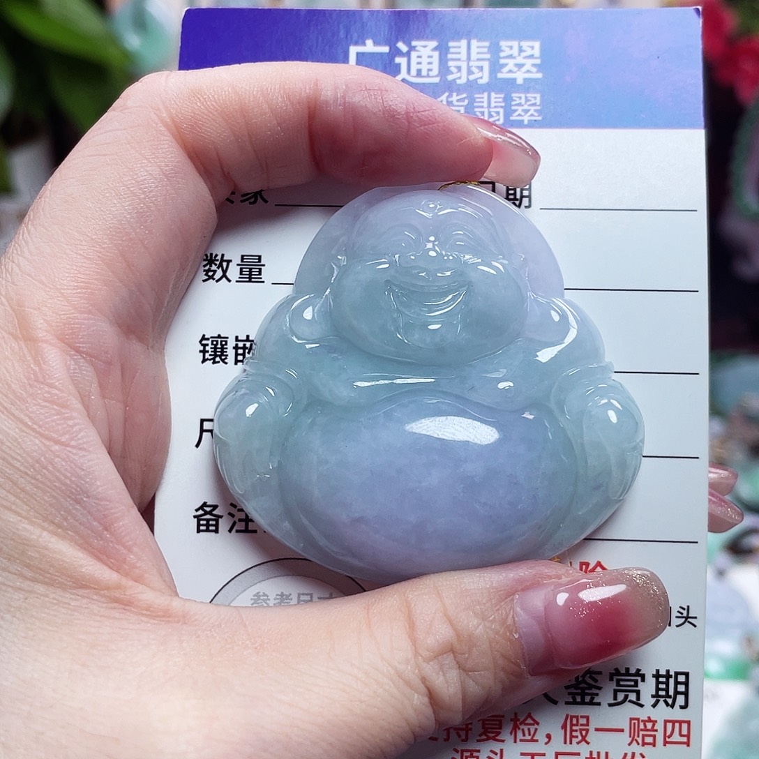 翡翠未镶嵌颈饰佛公06