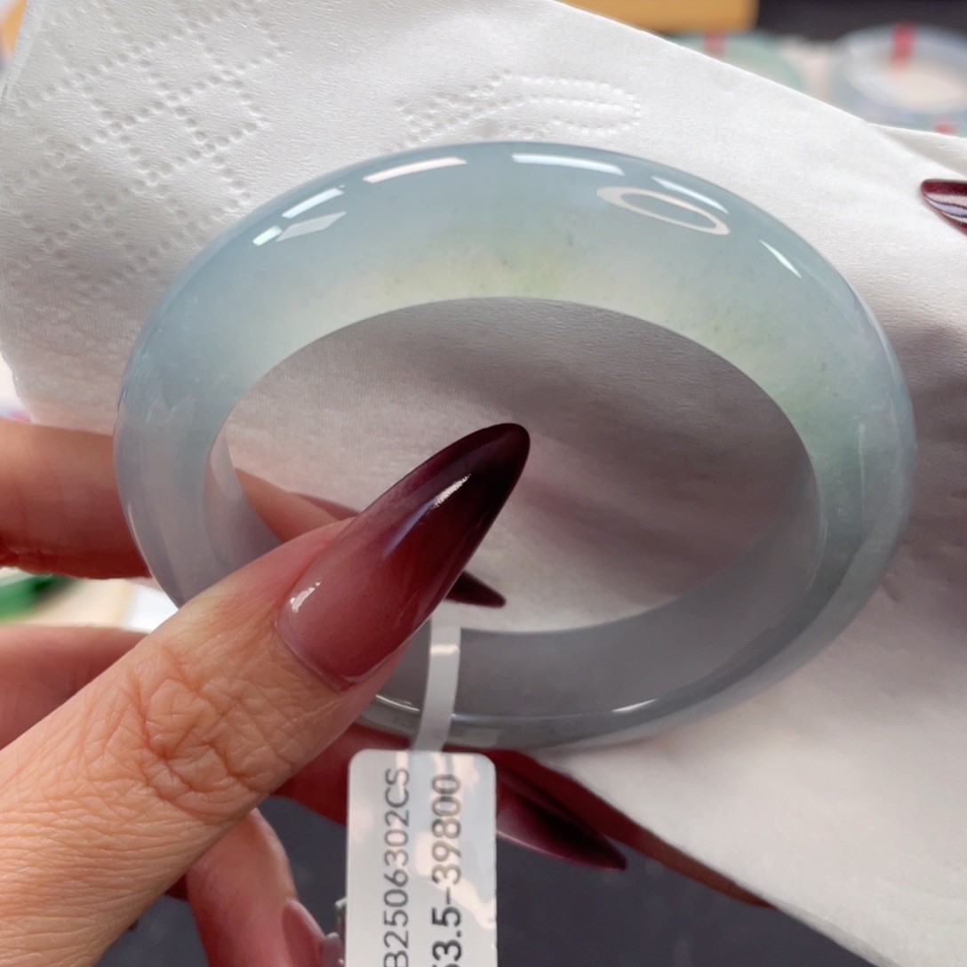 未镶嵌手镯翡翠13号53.5轮胎蓝冰飘绿