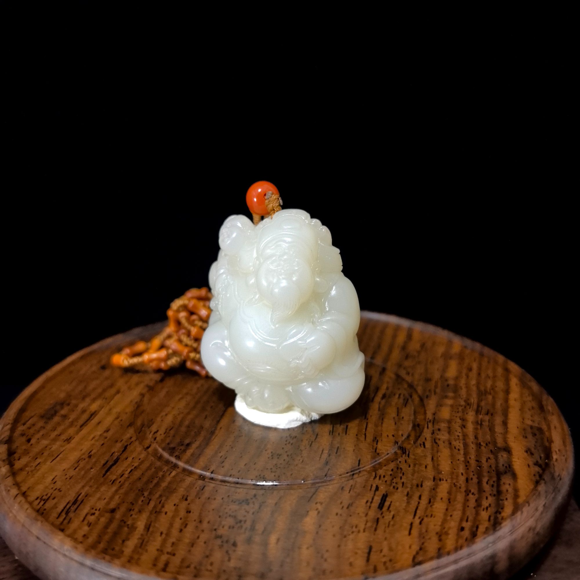 【玖客雅玉】极品新疆和田玉羊脂白玉财神挂件男女43*37*23mm/56g