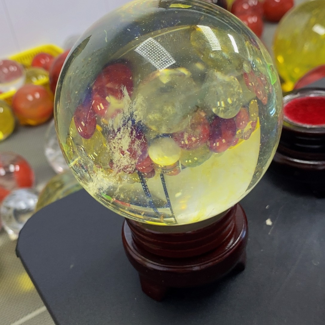 摩***羯石材11.4厘米黄水摆件