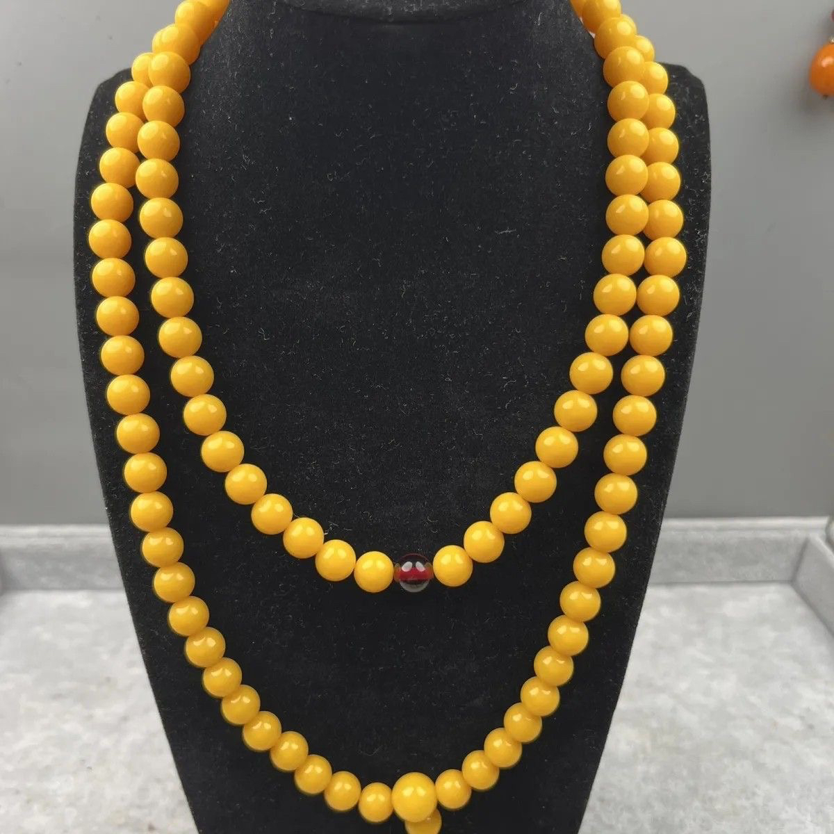 108颗圆珠带花纹男女同款多圈手链项链佛珠