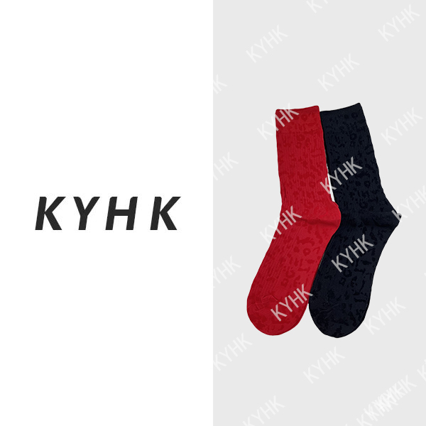 秋冬黑红丝绒中筒袜 240933