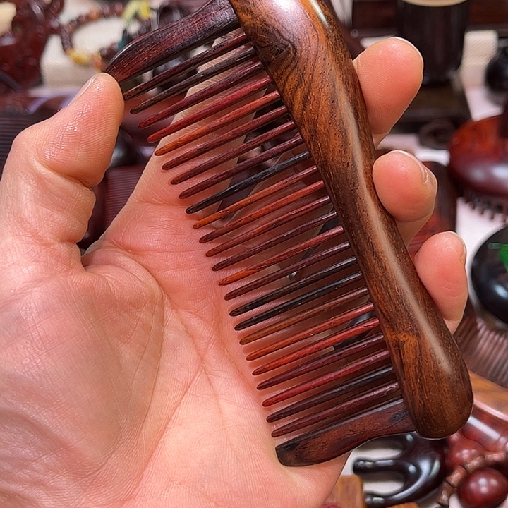 黄花梨/降香黄檀红木插齿梳子