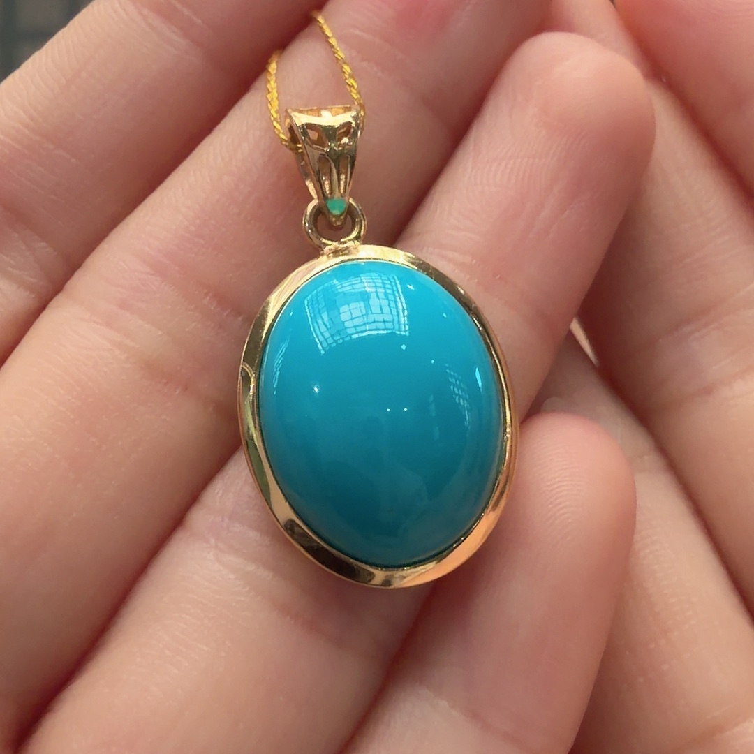 绿松石银S925镶嵌颈饰