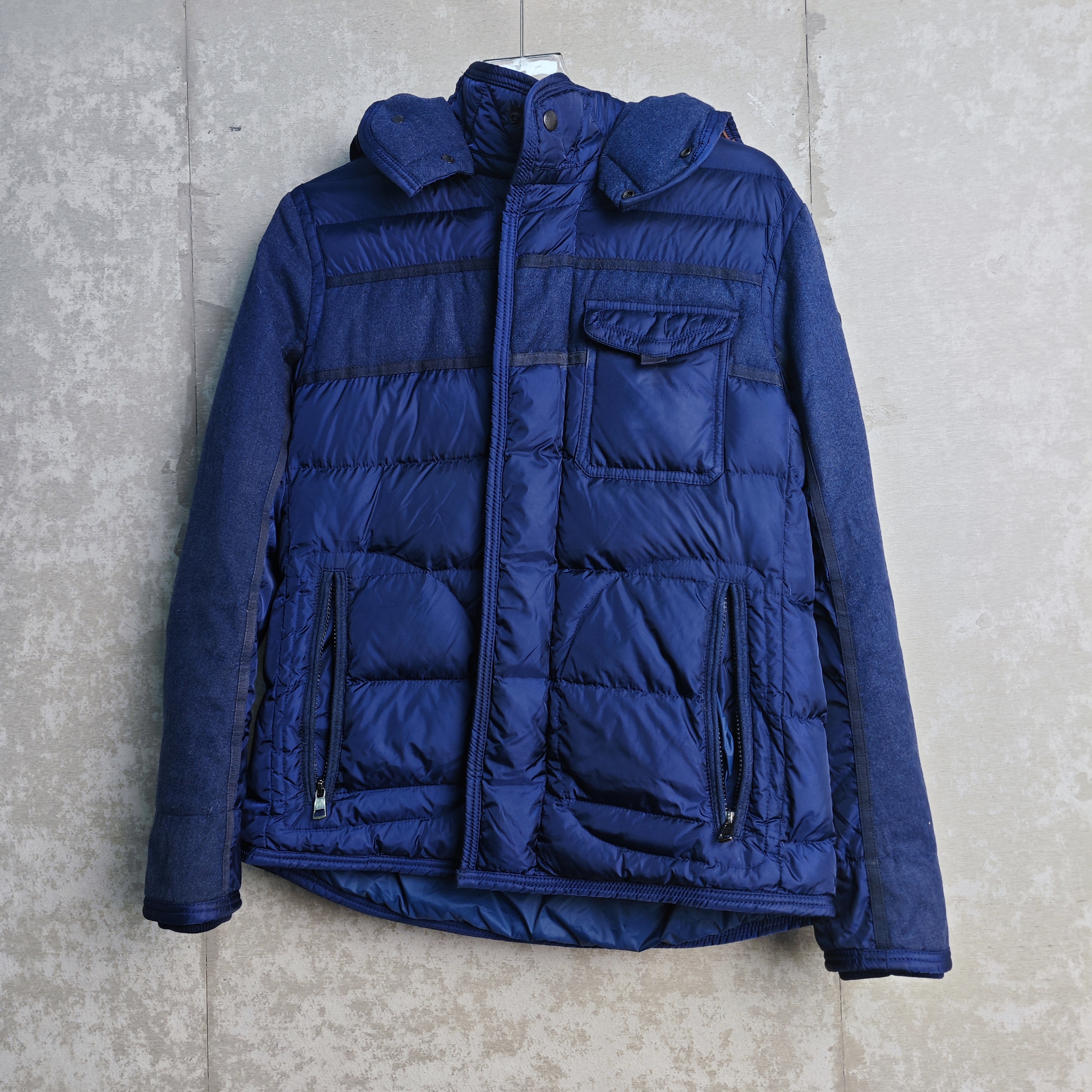 99新 WE11 DONE 99新/2*1/蒙口拼接羽绒服夹克外套/13616