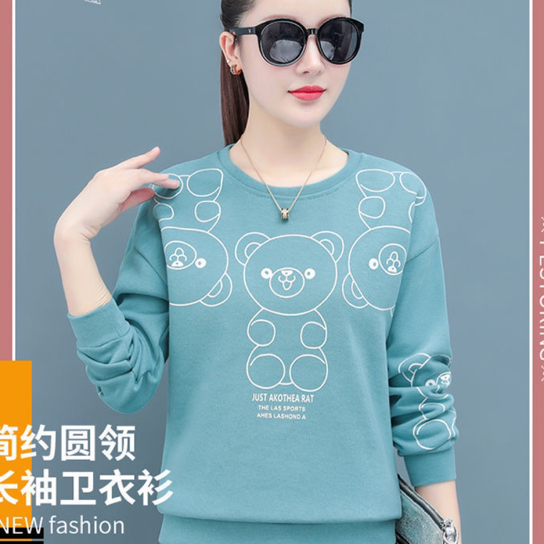圆领套头卫衣女春秋最新款