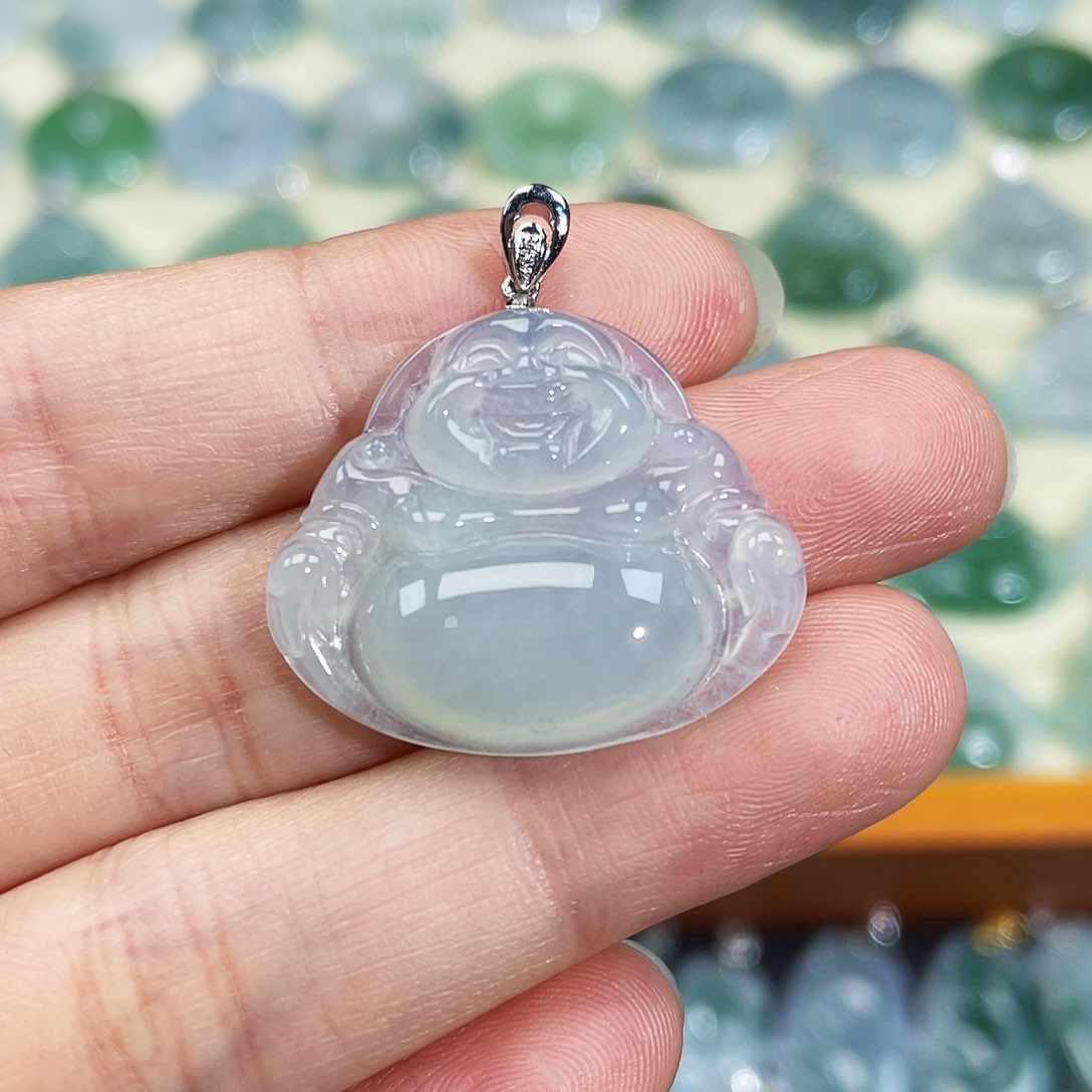 翡翠颈饰18K金镶嵌吊坠