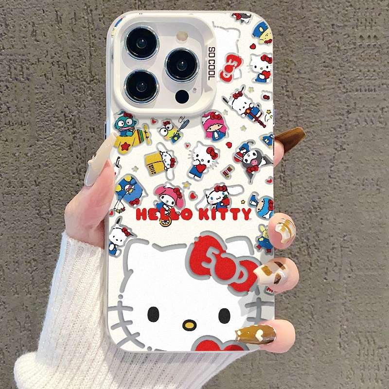 可爱KT猫插画适用多型号手机壳防摔超薄设计ins立体卡通解压女孩