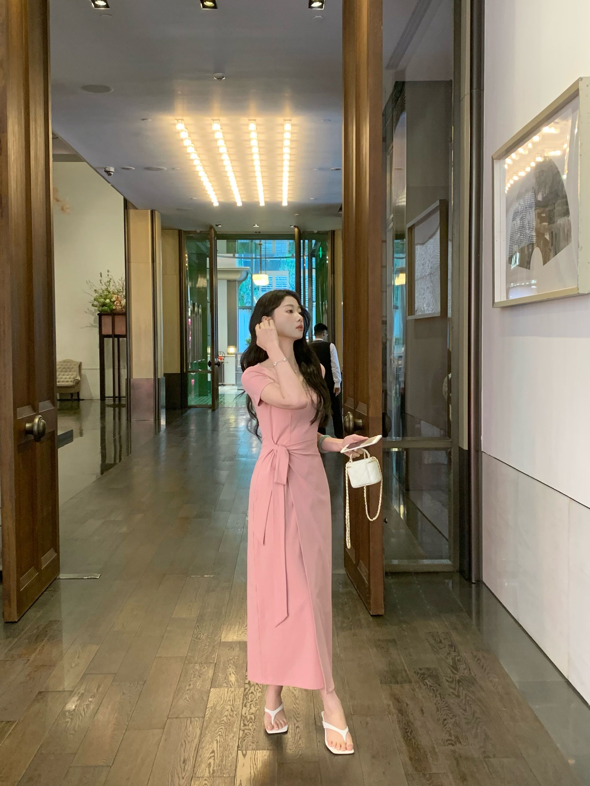 EIA一尧【懒人天菜】韩系日常连衣裙气质设计假一片式收腰显瘦T恤裙