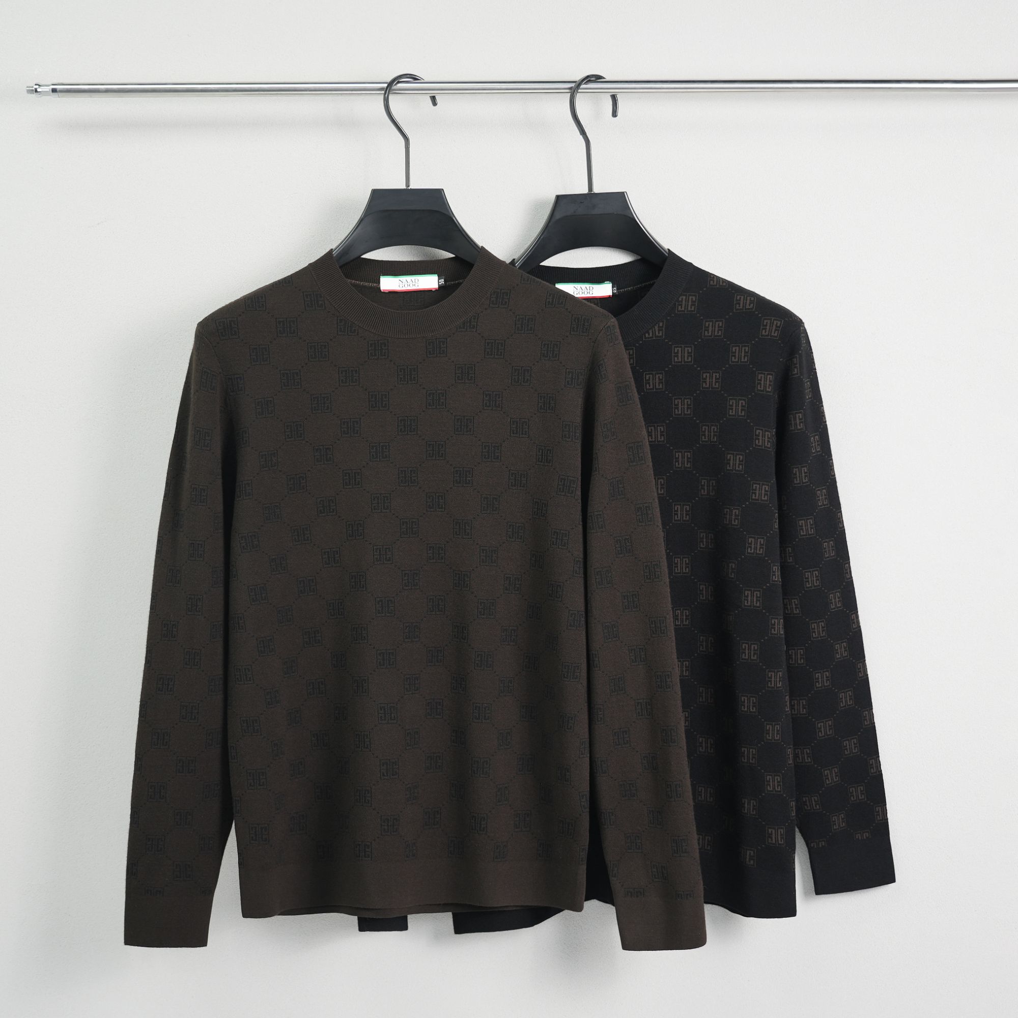 【巴尔赫】秋冬加厚轻奢时尚休闲针织衫男士百搭圆领长袖上衣6213-1