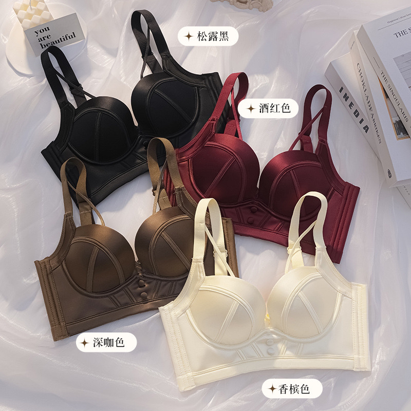 金色恋人·轻奢光面无钢圈聚拢内衣舒适透气调整型美胸文胸898