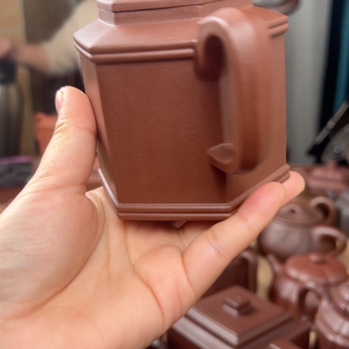 紫砂茶壶茫紫泥宫灯高