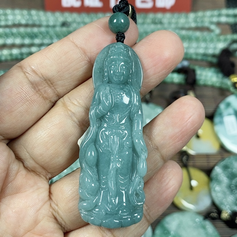 【闪购商品】翡翠颈饰未镶嵌玉吊坠翡翠玉站观音