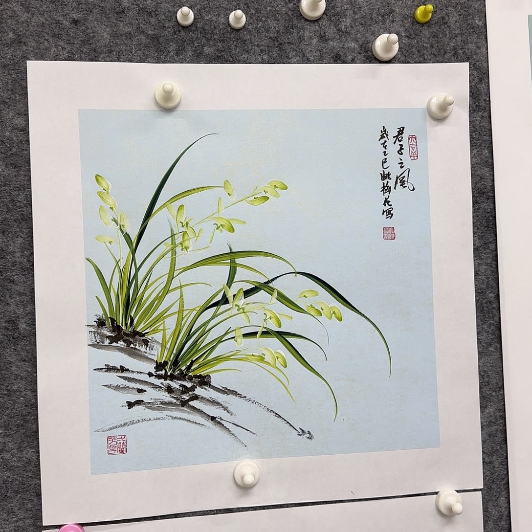 国画国画立体兰花