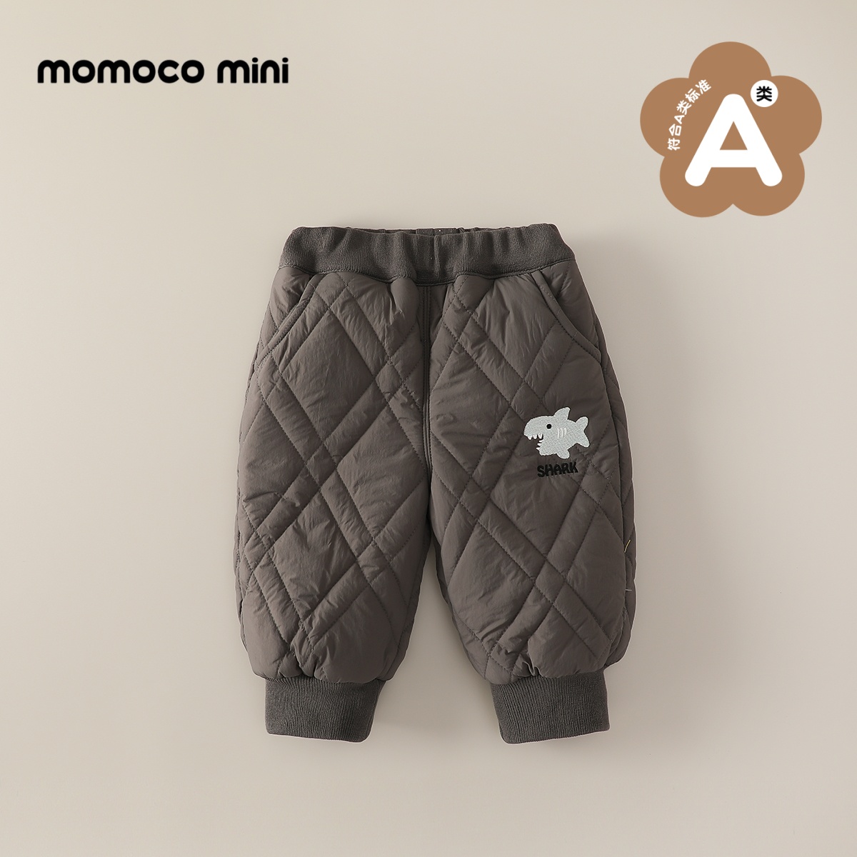 MOMOCOmini冬季婴童贴布小鲨鱼棉裤保暖休闲裤男女宝87910381008